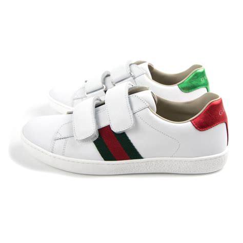 gucci velcro white|Gucci ace tennis shoes.